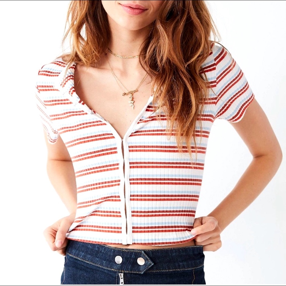 Urban Outfitters Striped Hook Tee